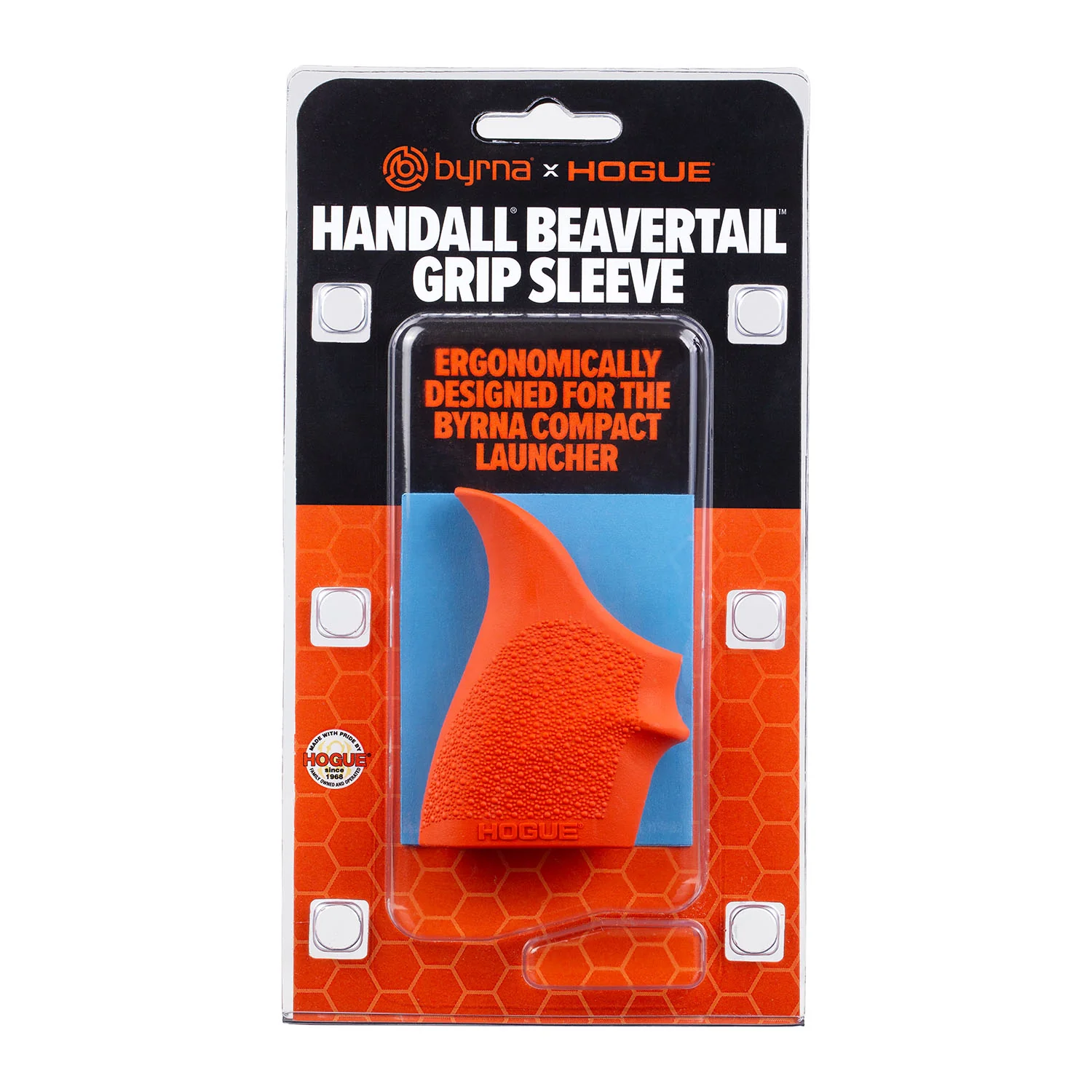 Byrna CL Hogue Handall Beavertail Grip Sleeve - Orange - Image 4